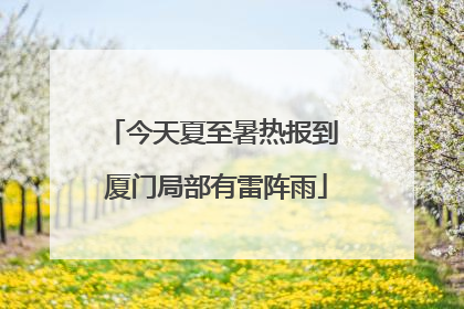 今天夏至暑热报到 厦门局部有雷阵雨