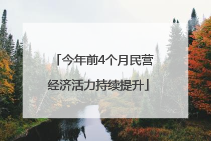 今年前4个月民营经济活力持续提升