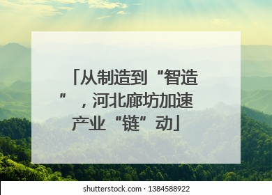从制造到“智造”，河北廊坊加速产业“链”动