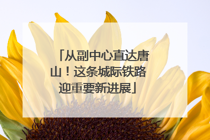 从副中心直达唐山！这条城际铁路迎重要新进展