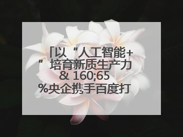 以“人工智能+”培育新质生产力& 160;65%央企携手百度打造数字新动能