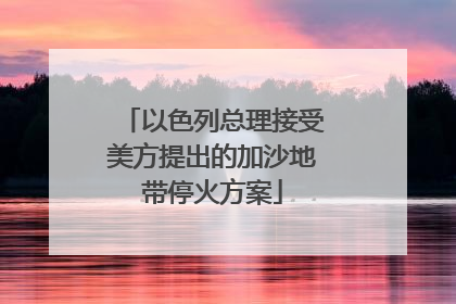 以色列总理接受美方提出的加沙地带停火方案