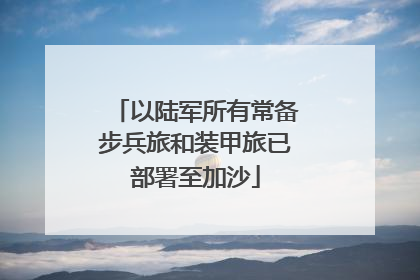 以陆军所有常备步兵旅和装甲旅已部署至加沙