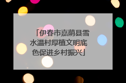 伊春市嘉荫县雪水温村厚植文明底色促进乡村振兴