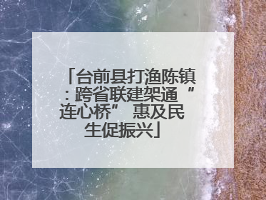 台前县打渔陈镇：跨省联建架通“连心桥” 惠及民生促振兴