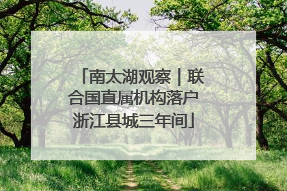 南太湖观察｜联合国直属机构落户浙江县城三年间