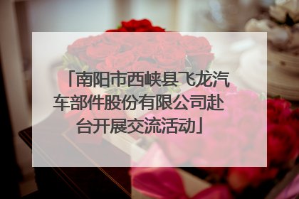 南阳市西峡县飞龙汽车部件股份有限公司赴台开展交流活动