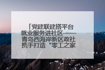 党建联建搭平台 就业服务进社区——青岛西海岸新区政社携手打造“零工之家”就业服务新阵地