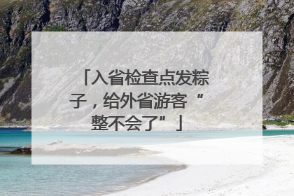 入省检查点发粽子，给外省游客“整不会了”