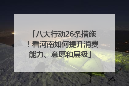 八大行动26条措施！看河南如何提升消费能力、意愿和层级