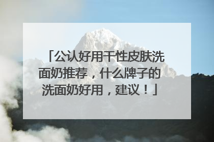 公认好用干性皮肤洗面奶推荐，什么牌子的洗面奶好用，建议！