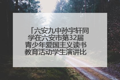 六安九中孙宇轩同学在六安市第32届青少年爱国主义读书教育活动学生演讲比赛中荣获一等奖
