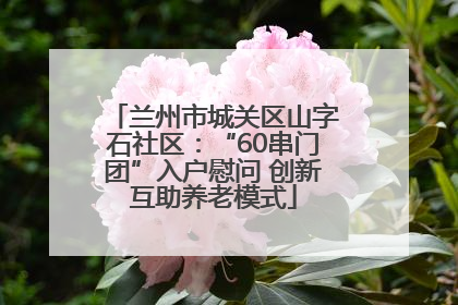 兰州市城关区山字石社区：“60串门团”入户慰问 创新互助养老模式