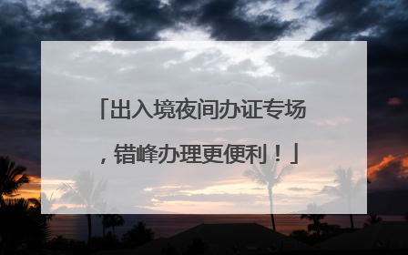 出入境夜间办证专场，错峰办理更便利！