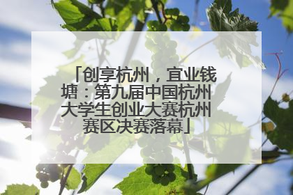 创享杭州，宜业钱塘：第九届中国杭州大学生创业大赛杭州赛区决赛落幕