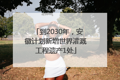 到2030年，安徽计划新增世界灌溉工程遗产1处