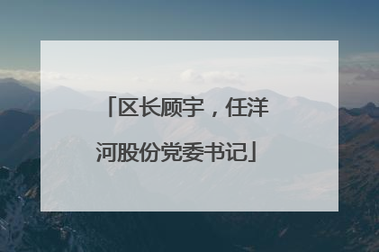 区长顾宇，任洋河股份党委书记