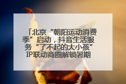 北京“朝阳运动消费季”启动，抖音生活服务“了不起的大小孩”IP联动商圈解锁暑期亲子消费新场景