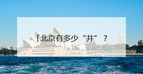 北京有多少“井”？它们串联起北京的过去与现在、烟火与诗意