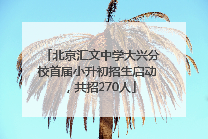 北京汇文中学大兴分校首届小升初招生启动，共招270人