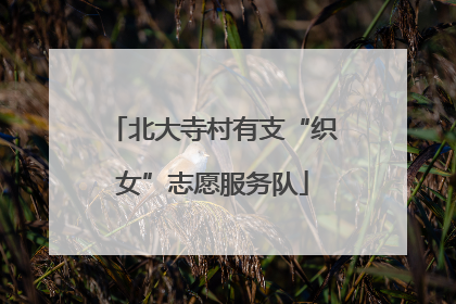 北大寺村有支“织女”志愿服务队