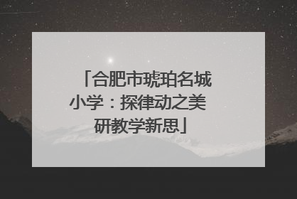 合肥市琥珀名城小学：探律动之美 研教学新思