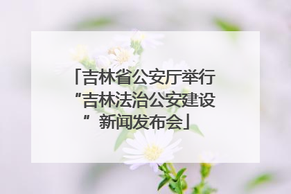 吉林省公安厅举行“吉林法治公安建设”新闻发布会