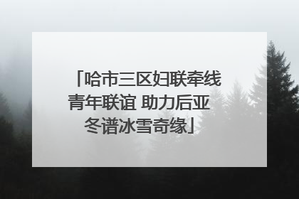 哈市三区妇联牵线青年联谊 助力后亚冬谱冰雪奇缘