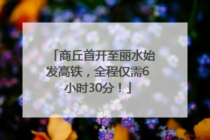 商丘首开至丽水始发高铁，全程仅需6小时30分！