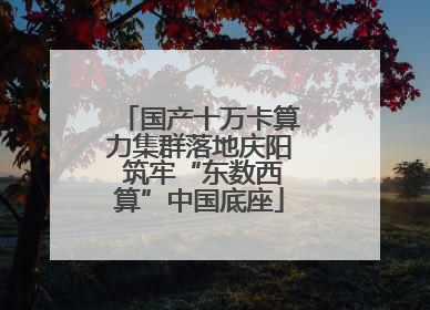 国产十万卡算力集群落地庆阳 筑牢“东数西算”中国底座