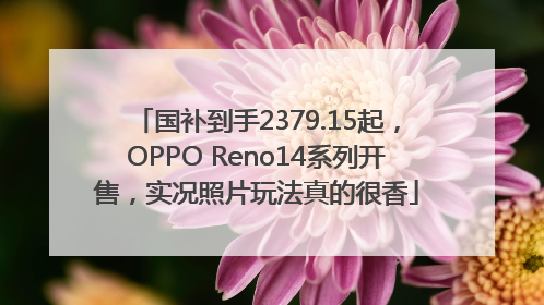 国补到手2379.15起，OPPO Reno14系列开售，实况照片玩法真的很香