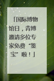 国际博物馆日，青博邀请多位专家免费“鉴宝”啦！