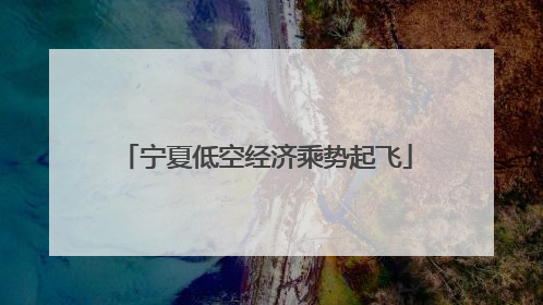 宁夏低空经济乘势起飞