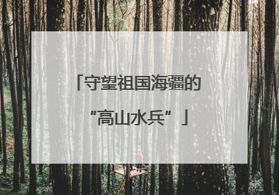 守望祖国海疆的“高山水兵”