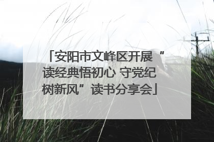 安阳市文峰区开展“读经典悟初心 守党纪树新风”读书分享会