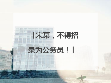 宋某，不得招录为公务员！