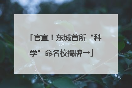 官宣！东城首所“科学”命名校揭牌→