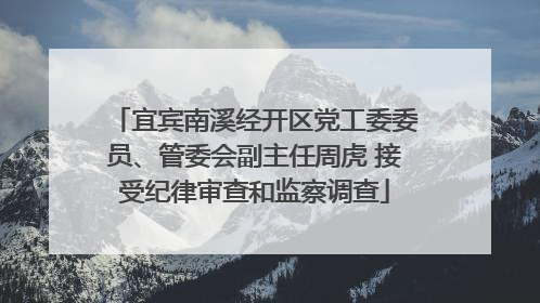 宜宾南溪经开区党工委委员、管委会副主任周虎 接受纪律审查和监察调查
