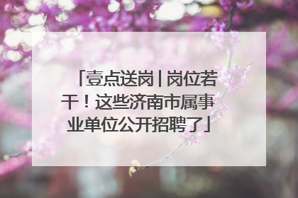 壹点送岗│岗位若干！这些济南市属事业单位公开招聘了
