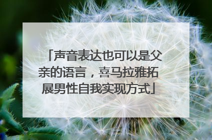 声音表达也可以是父亲的语言，喜马拉雅拓展男性自我实现方式