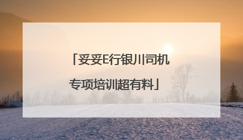 妥妥E行银川司机专项培训超有料