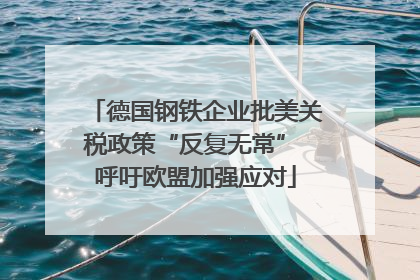 德国钢铁企业批美关税政策“反复无常” 呼吁欧盟加强应对