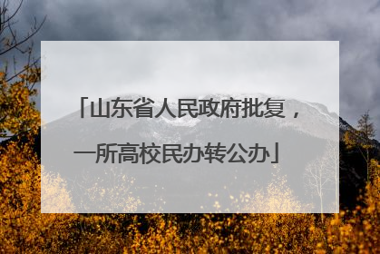山东省人民政府批复，一所高校民办转公办