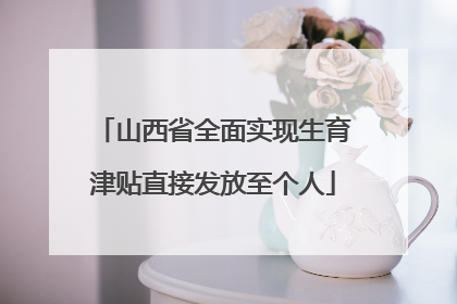 山西省全面实现生育津贴直接发放至个人