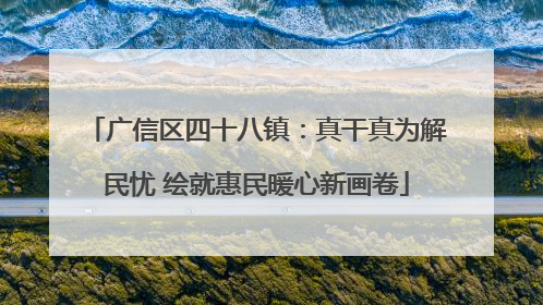 广信区四十八镇：真干真为解民忧 绘就惠民暖心新画卷