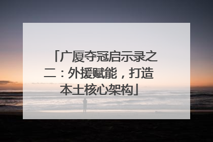 广厦夺冠启示录之二：外援赋能，打造本土核心架构