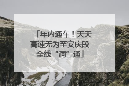 年内通车！天天高速无为至安庆段全线“洞”通
