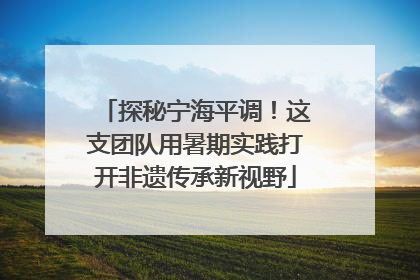 探秘宁海平调！这支团队用暑期实践打开非遗传承新视野