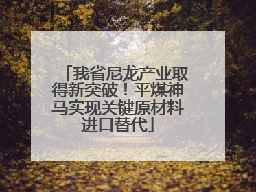 我省尼龙产业取得新突破！平煤神马实现关键原材料进口替代