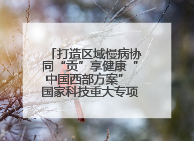 打造区域慢病协同“贡”享健康“中国西部方案” 国家科技重大专项落地自贡